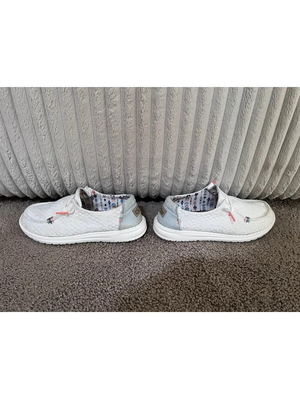 Hey Dude Women's White Slip-On Casual Shoes size 8